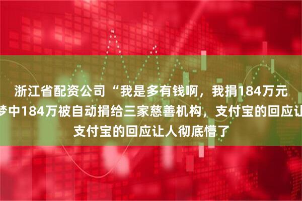 浙江省配资公司 “我是多有钱啊，我捐184万元？”女子睡梦中184万被自动捐给三家慈善机构，支付宝的回应让人彻底懵了